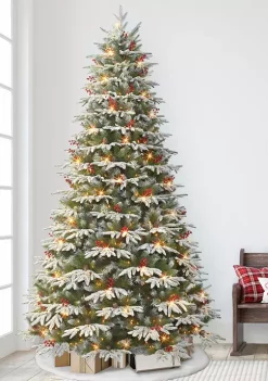 Best Sale ⌛ Puleo International Pre-lit Flocked Halifax Fir Tree 👏 -Wonderly Shop Belk 2082