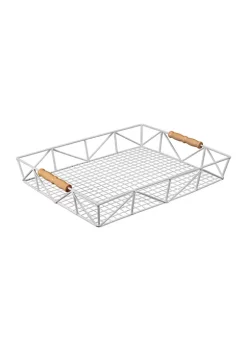 Best Pirce 👍 Puleo International 2.5 Inch White Wire Tray with Carrying Handles 🎁