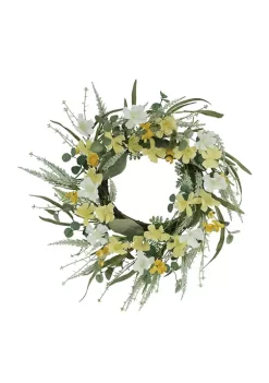 Brand new 🛒 Puleo International 24 Inch Artificial 🦮 Dogwood Floral Spring Wreath 🌟