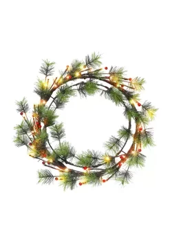 Best Pirce 👏 Puleo International 24 in Pre-Lit Wreath with Glitter Accents 🔔 -Wonderly Shop Belk 2110
