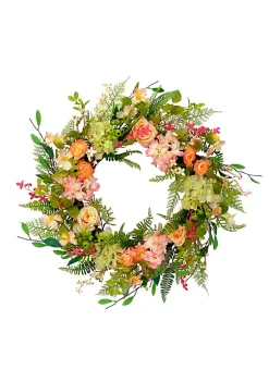 Buy ⌛ Puleo International Artificial Rose Floral Spring Bouquet Door Wreath 😍 -Wonderly Shop Belk 2120