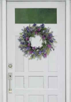 Brand new 😀 Puleo International 24 Inch Artificial Lavender Floral Spring Wreath 👍 -Wonderly Shop Belk 2130