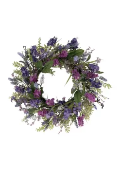 Brand new 😀 Puleo International 24 Inch Artificial Lavender Floral Spring Wreath 👍 -Wonderly Shop Belk 2132