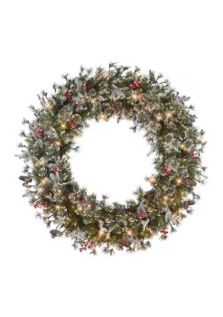 Best Sale ✔️ Puleo International 48 in Pre-Lit Glittery with Pine Cones & Berries 🧨 -Wonderly Shop Belk 2136