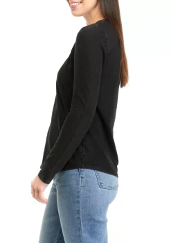 Best deal ❤️ Wonderly 👩 Women's Long Sleeve Crew Neck Solid T-Shirt ⭐ -Wonderly Shop Belk 214