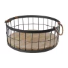 Cheap 🔔 Puleo International Set of 2 Wire Baskets with Wooden Base and Handles 👍 -Wonderly Shop Belk 2147