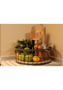 Cheap 🔔 Puleo International Set of 2 Wire Baskets with Wooden Base and Handles 👍 -Wonderly Shop Belk 2149