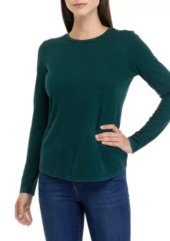 Best deal ❤️ Wonderly 👩 Women's Long Sleeve Crew Neck Solid T-Shirt ⭐ -Wonderly Shop Belk 215