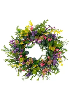 Discount 💯 Puleo International Artificial Eucalyptus Floral Spring Door Wreath with Berries 💯 -Wonderly Shop Belk 2173