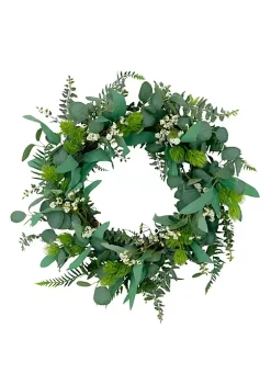 Discount 🛒 Puleo International Artificial Eucalyptus Floral Spring Door Wreath 👏 -Wonderly Shop Belk 2177
