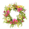 Budget ⌛ Puleo International Artificial Chrysanthemum Floral Spring Door Wreath ✔️ -Wonderly Shop Belk 2178
