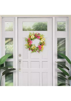 Budget ⌛ Puleo International Artificial Chrysanthemum Floral Spring Door Wreath ✔️ -Wonderly Shop Belk 2179