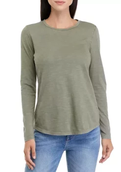 Best deal ❤️ Wonderly 👩 Women's Long Sleeve Crew Neck Solid T-Shirt ⭐ -Wonderly Shop Belk 218