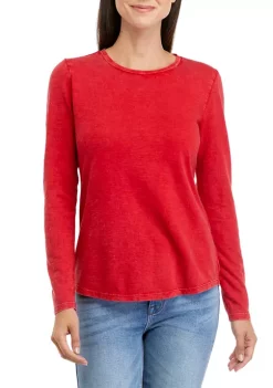 Best deal ❤️ Wonderly 👩 Women's Long Sleeve Crew Neck Solid T-Shirt ⭐ -Wonderly Shop Belk 219