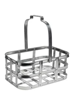 Budget ❤️ Puleo International 6 Inch Galvanized Metal Basket for Storage with Handle 🤩 -Wonderly Shop Belk 2195