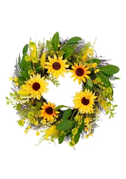 Best Pirce 😀 Puleo International Artificial Sunflower Floral Spring Door Wreath 😉
