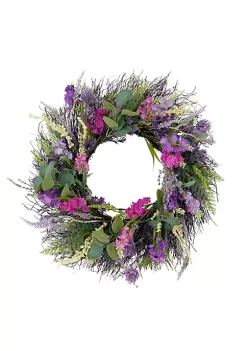 Best Pirce 🥰 Puleo International Artificial Eucalyptus Floral Spring Door Wreath ⌛ -Wonderly Shop Belk 2251
