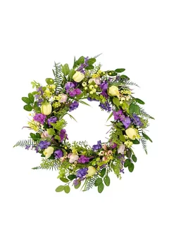 Hot Sale 🎁 Puleo International Artificial Lavender Floral Spring Door Wreath ❤️ -Wonderly Shop Belk 2263