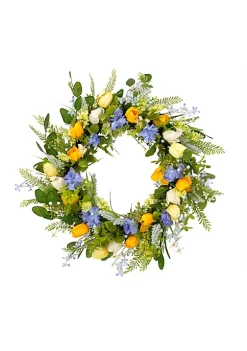 Best Sale ๐ Puleo International Artificial Tulip Floral Spring Door Wreath ๐งจ