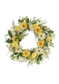Best reviews of 😀 Puleo International 24 Inch Artificial Chrysanthemum and Daisy Floral Spring Wreath ❤️