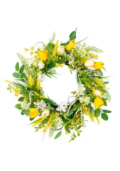 Best deal 🧨 Puleo International Artificial Tulip Floral Spring Door Wreath 🤩