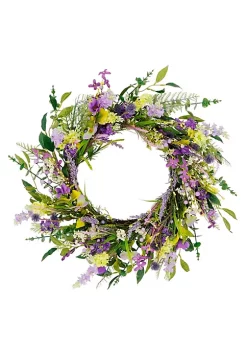 Outlet ๐ Puleo International Artificial Lavender Floral Spring Door Wreath ๐