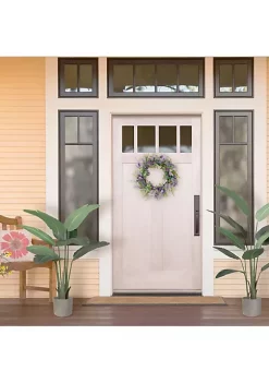Discount 🎁 Puleo International Artificial Echinops Floral Spring Door Wreath ⭐ -Wonderly Shop Belk 2290