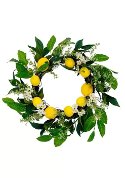 Best Sale โ๏ธ Puleo International Artificial Daisy Floral Spring Door Wreath with Lemons ๐คฉ