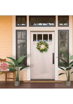 Best Sale ✔️ Puleo International Artificial Daisy Floral Spring Door Wreath with Lemons 🤩 -Wonderly Shop Belk 2294