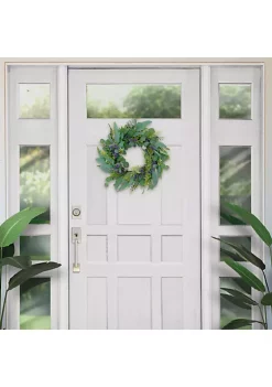 Discount 💯 Puleo International Artificial Echinops Floral Spring Door Wreath 🌟 -Wonderly Shop Belk 2302