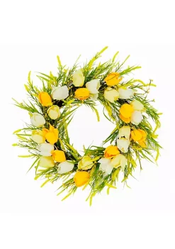Deals 🔥 Puleo International Artificial Tulip Floral Spring Door Wreath 😉 -Wonderly Shop Belk 2311