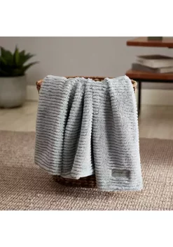 Coupon 😉 Eddie Bauer Corduroy Stripe Solid Microfleece Reversible Throw Blanket 🔔 -Wonderly Shop Belk 2344