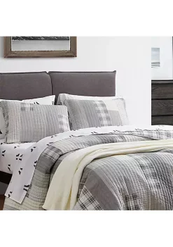 Hot Sale ✔️ Eddie Bauer Fairview Patchwork 100% Cotton 3 Piece Reversible Quilt Set 💯