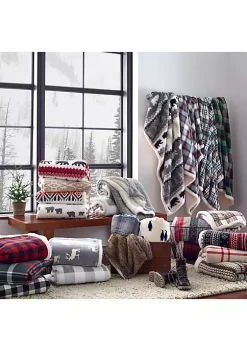 New ❤️ Eddie Bauer Bear Village Throw 🧨 -Wonderly Shop Belk 2389