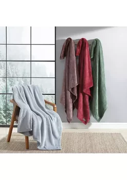 Cheapest ❤️ Eddie Bauer Ultra Lux Plush Solid Plush Reversible Throw Blanket 🧨 -Wonderly Shop Belk 2411