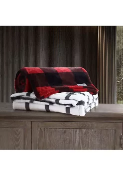 Cheapest 🎁 Eddie Bauer Bunkhouse Plaid Fur Like Reversible Throw Blanket 💯 -Wonderly Shop Belk 2420