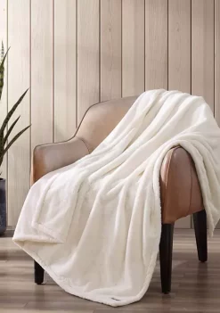 Brand new ⌛ Eddie Bauer Fur Like Solid Fur Like - Reversible Throw Blanket 😉 -Wonderly Shop Belk 2430