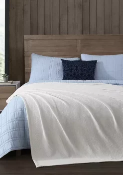 Best deal 🌟 Eddie Bauer Textured Twill Hypoallergenic Solid Blanket 😉 -Wonderly Shop Belk 2457