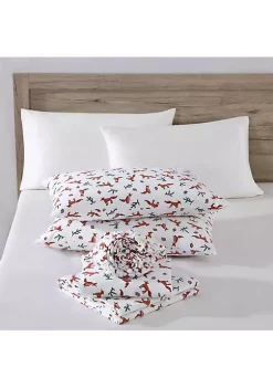 Flash Sale 🔔 Eddie Bauer Fox Trail 100% Cotton Flannel 4 Piece Sheet Set ⭐ -Wonderly Shop Belk 2470