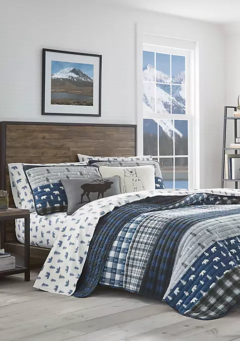 Buy ๐ Eddie Bauer Blue Creek Plaid Quilt Set ๐ 3 Buy ๐ Eddie Bauer Blue Creek Plaid Quilt Set ๐