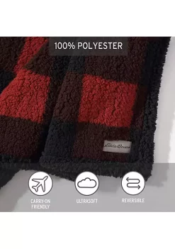 Best Sale 🎉 Eddie Bauer Cabin Plaid Sherpa Reversible Throw Blanket 🌟 -Wonderly Shop Belk 2494