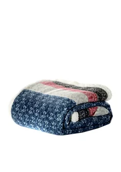 Deals 😍 Eddie Bauer Fair Isle Khaki Throw ✔️ -Wonderly Shop Belk 2549