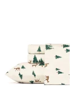 Budget ✔️ Eddie Bauer Deer Hollow 3-Piece Graphic Flannel Sheet Set 👏