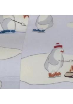 Flash Sale ⌛ Eddie Bauer Skating Penguins Flannel Sheet Set 💯 -Wonderly Shop Belk 2619