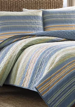 Deals 🎁 Eddie Bauer Yakima Valley Stripe Cotton Quilt Set 🔔