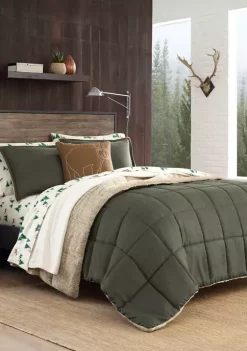 New 💯 Eddie Bauer Sherwood Micro Suede Sherpa Comforter Sham Set ⌛
