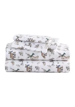 Budget 🎉 Eddie Bauer Woodland Friends 4-Piece Cotton Flannel Sheet Set 👏 -Wonderly Shop Belk 2679