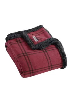 Top 10 😀 Eddie Bauer Kettle Falls Plaid Gray Cotton Flannel/Sherpa Throw Blanket ❤️