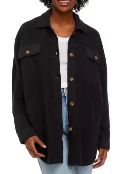 Hot Sale 👍 Wonderly 👩 Women's Long Sleeve Terry Shacket 🤩 -Wonderly Shop Belk 276