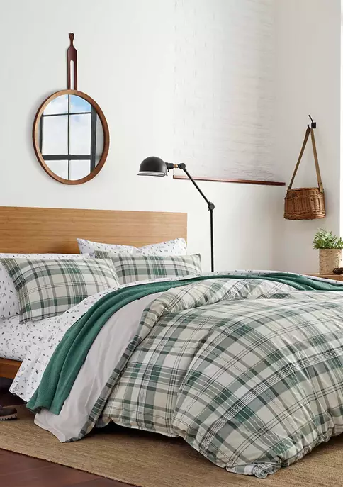 New 😀 Eddie Bauer Timbers Plaid Cotton Comforter Sham Set ✔️ 3 New 😀 Eddie Bauer Timbers Plaid Cotton Comforter Sham Set ✔️